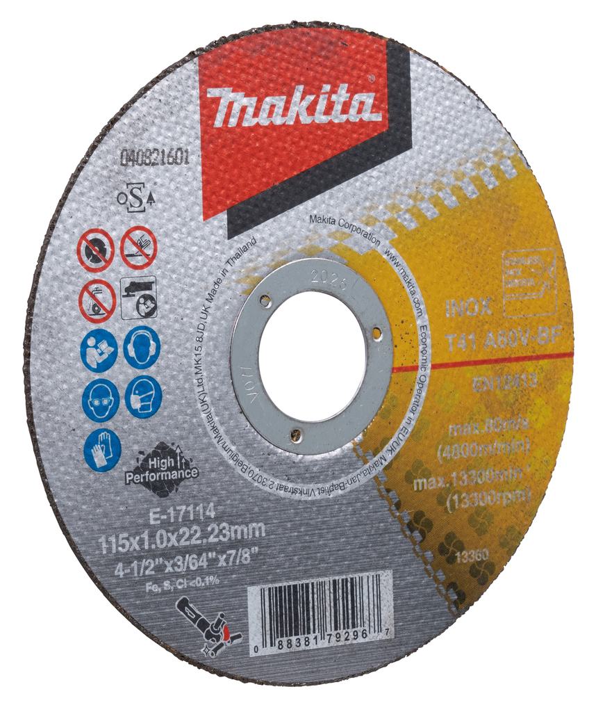 Doorslijpschijf RVS A60V