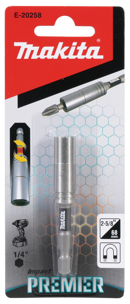 Bithouder 1/4"x68mm magnetisch