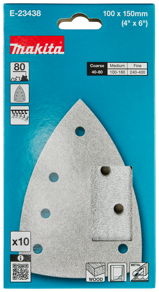 Delta schuurvel 100x150mm A80 velcro