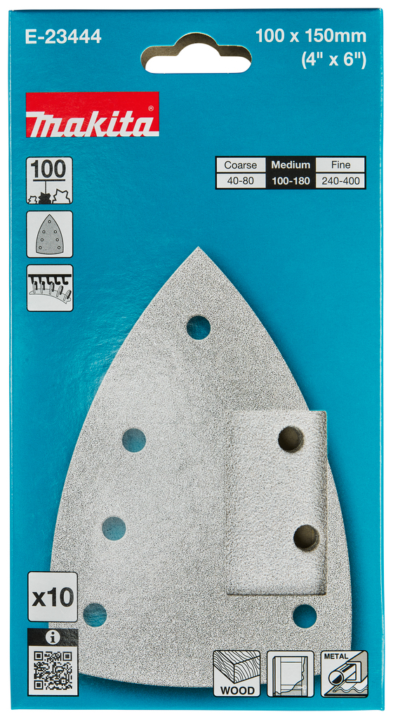 Delta schuurvel 100x150mm A100 velcro