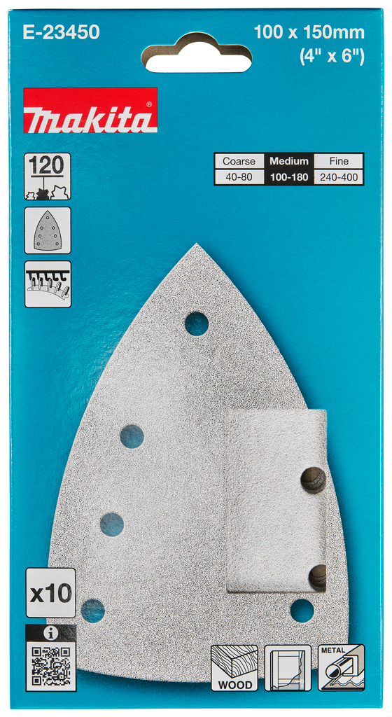 Delta schuurvel 100x150mm A120 velcro