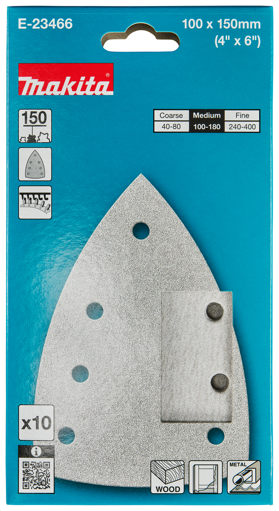 Delta schuurvel 100x150mm A150 velcro