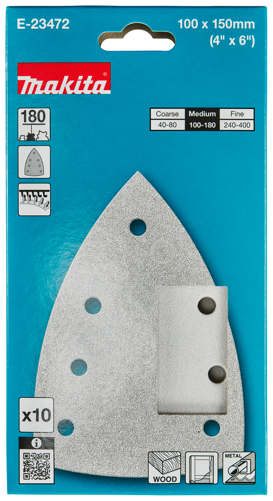 Delta schuurvel 100x150mm A180 velcro