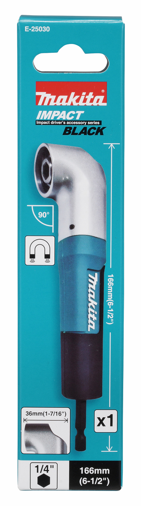 Haakse bithouder 1/4" zeskant