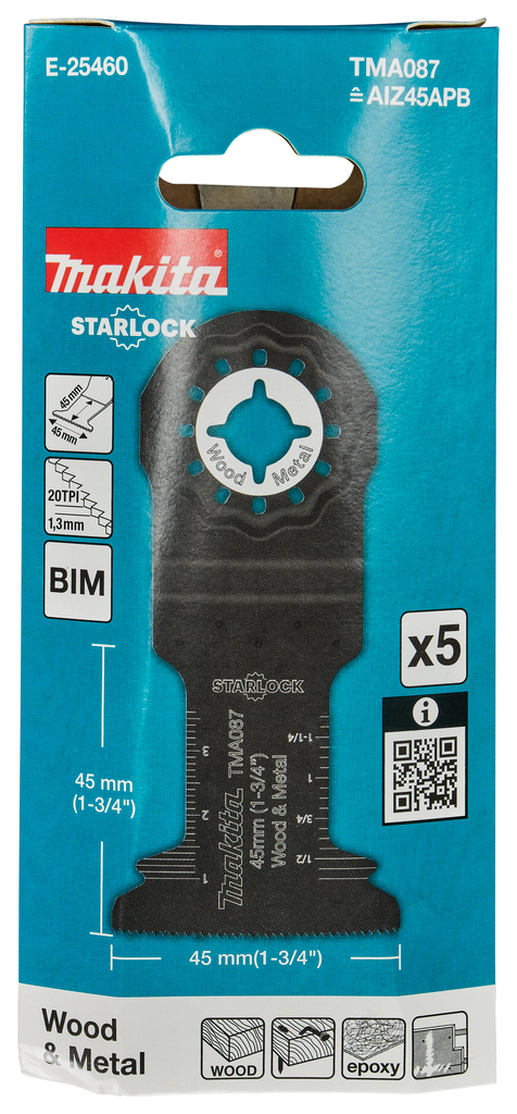 TMA087 Invalzaagblad 45x45mm hout&staal