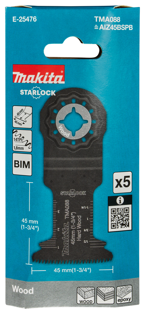 TMA088 Invalzaagblad 45x45mm hardhout