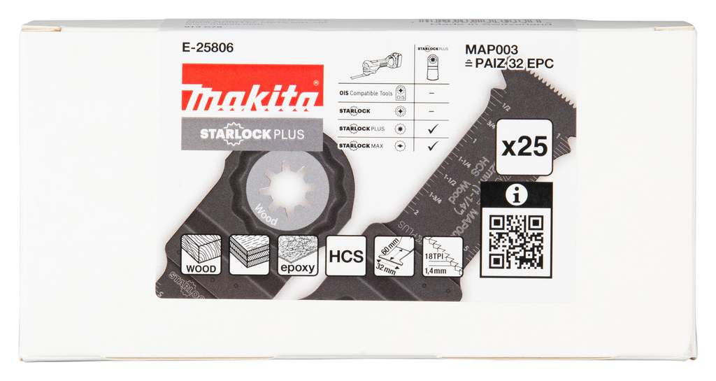 MAP003 Invalzaagblad 32x60mm hout
