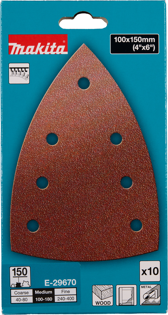 Delta schuurvel 100x150 A150 velcro