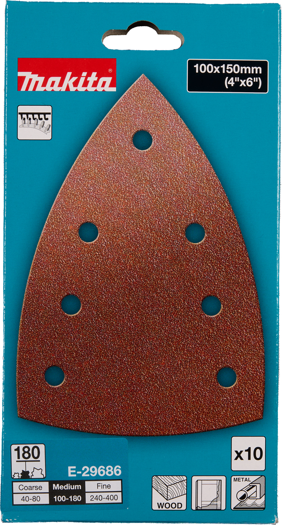 Delta schuurvel 100x150 A180 velcro