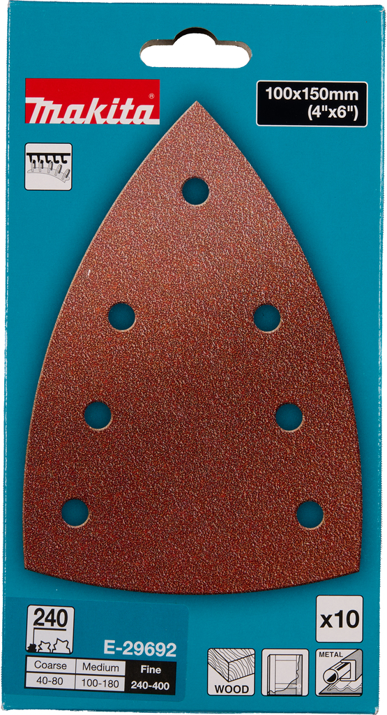 Delta schuurvel 100x150 A240 velcro