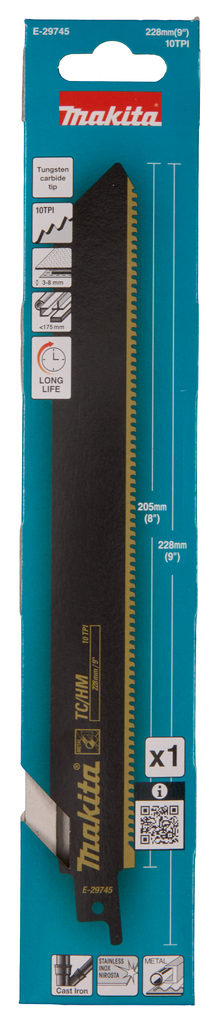 Reciprozaagblad Gietijzer/RVS 228mm