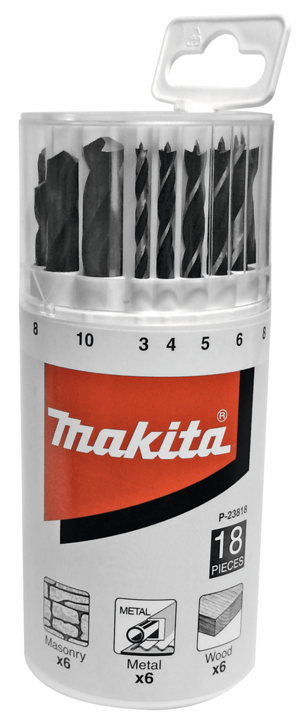 Boorset 18-delig hout/metaal/steen