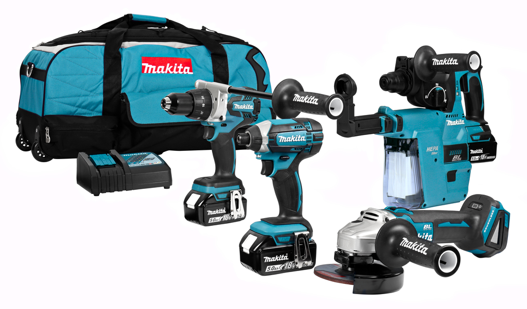 18 V Combiset voor zware boor-, schroef- en slijpwerk